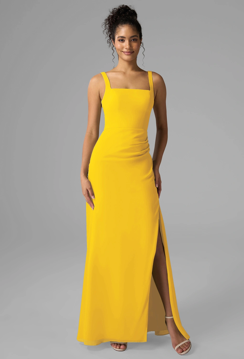 Mustard Yellow Black Tie Wedding Guest Dresses | AW.Bridal