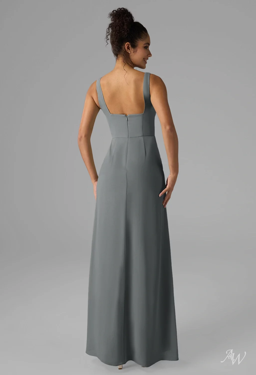 burlington bridesmaid dresses Grey Bridesmaid Dresses,Long Bridesmaid Dress,Lace Chiffon Bridesmaid main image 0