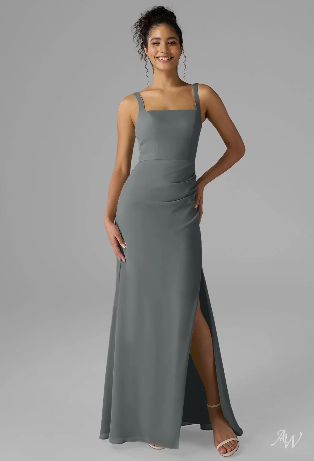 chiffon dresses long Dark Emerald Bridesmaid Dress A-Line Floor-Length group:K2070-PL The back has a Photo Print Size:5x7