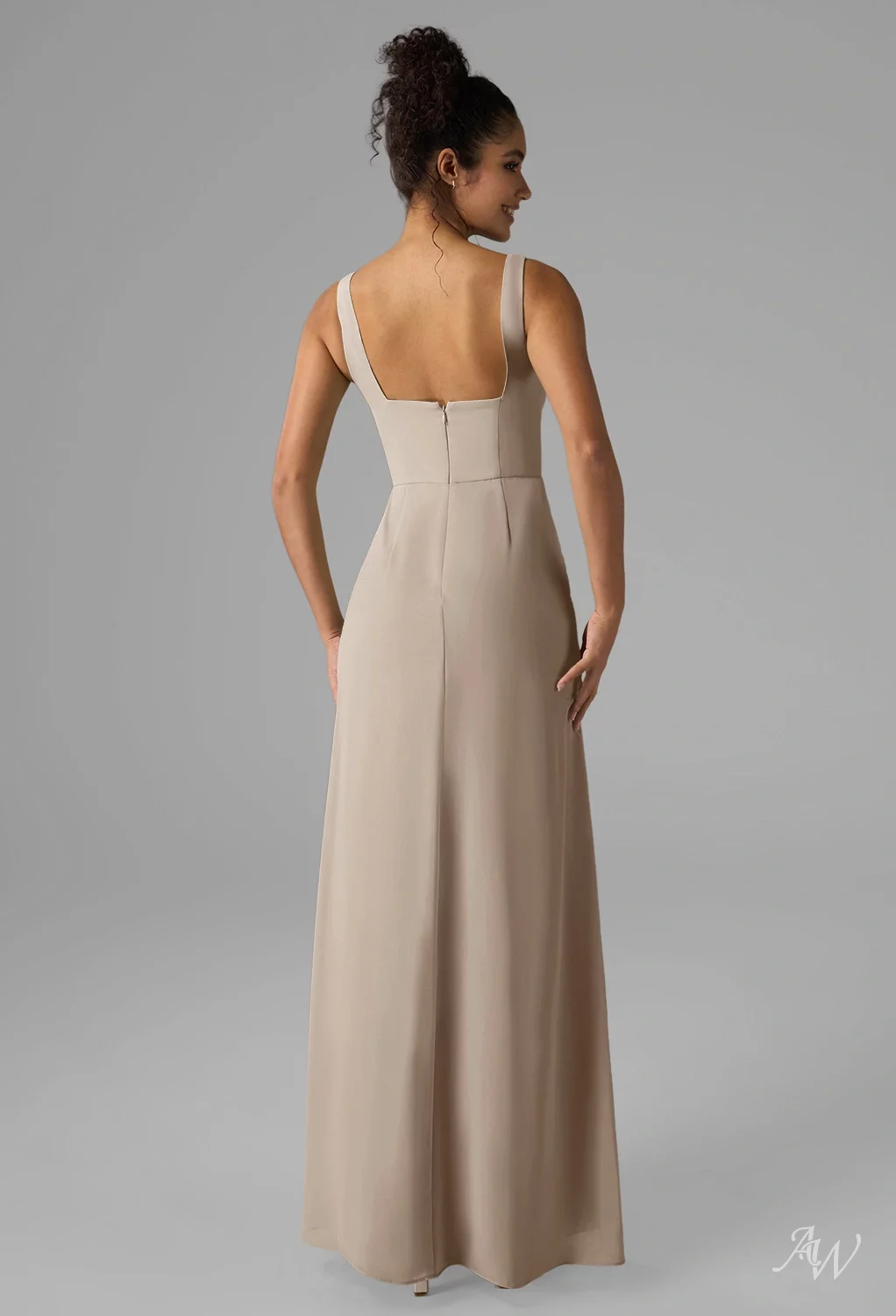 taupe bridesmaid dresses Bridesmaids One Shoulder Sheath/Column Ruched Chiffon Dresses with Slit halter neck A sweet moment with your