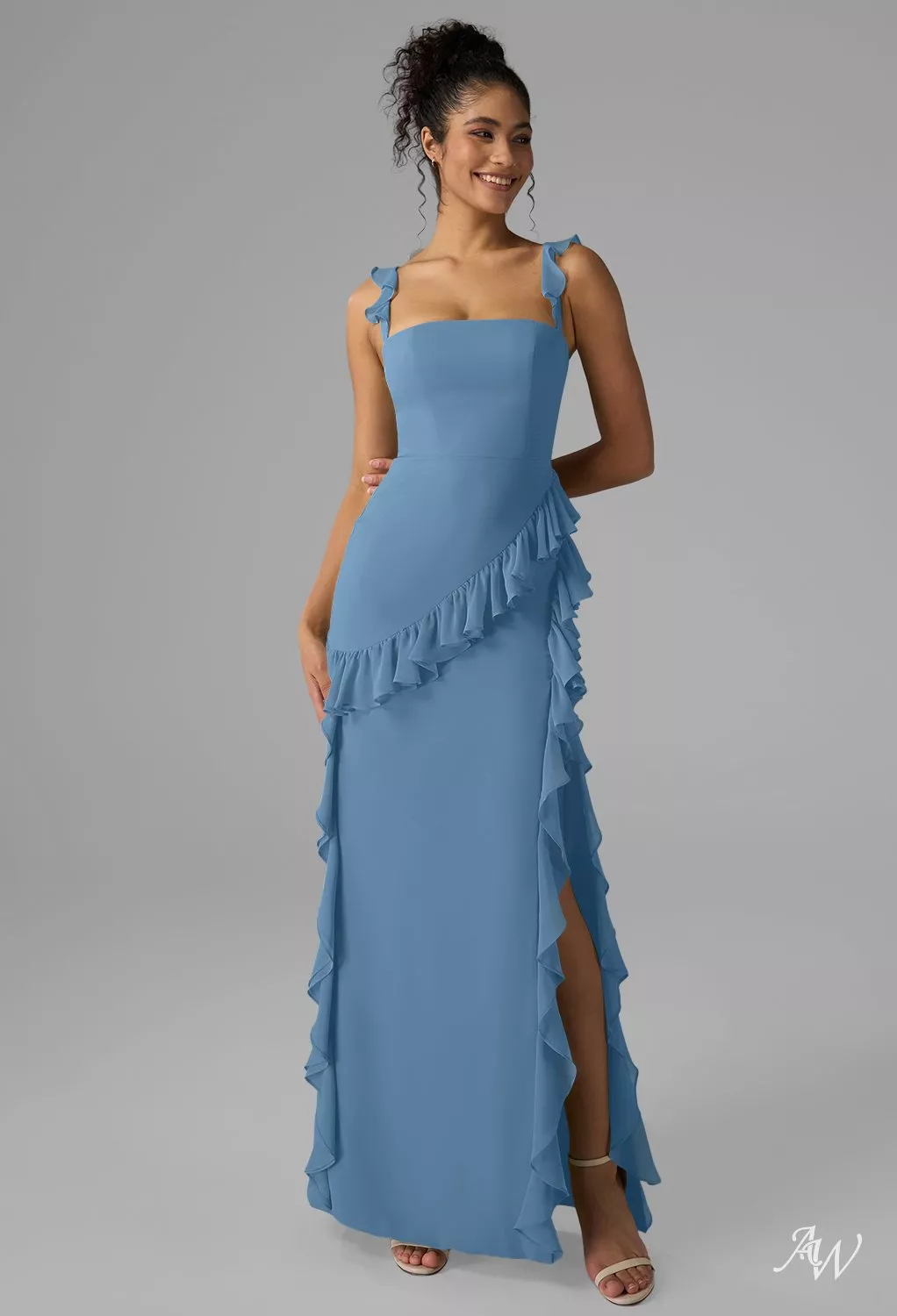 AW Jaydon Dusty Blue Bridesmaid Dresses | AW.Bridal