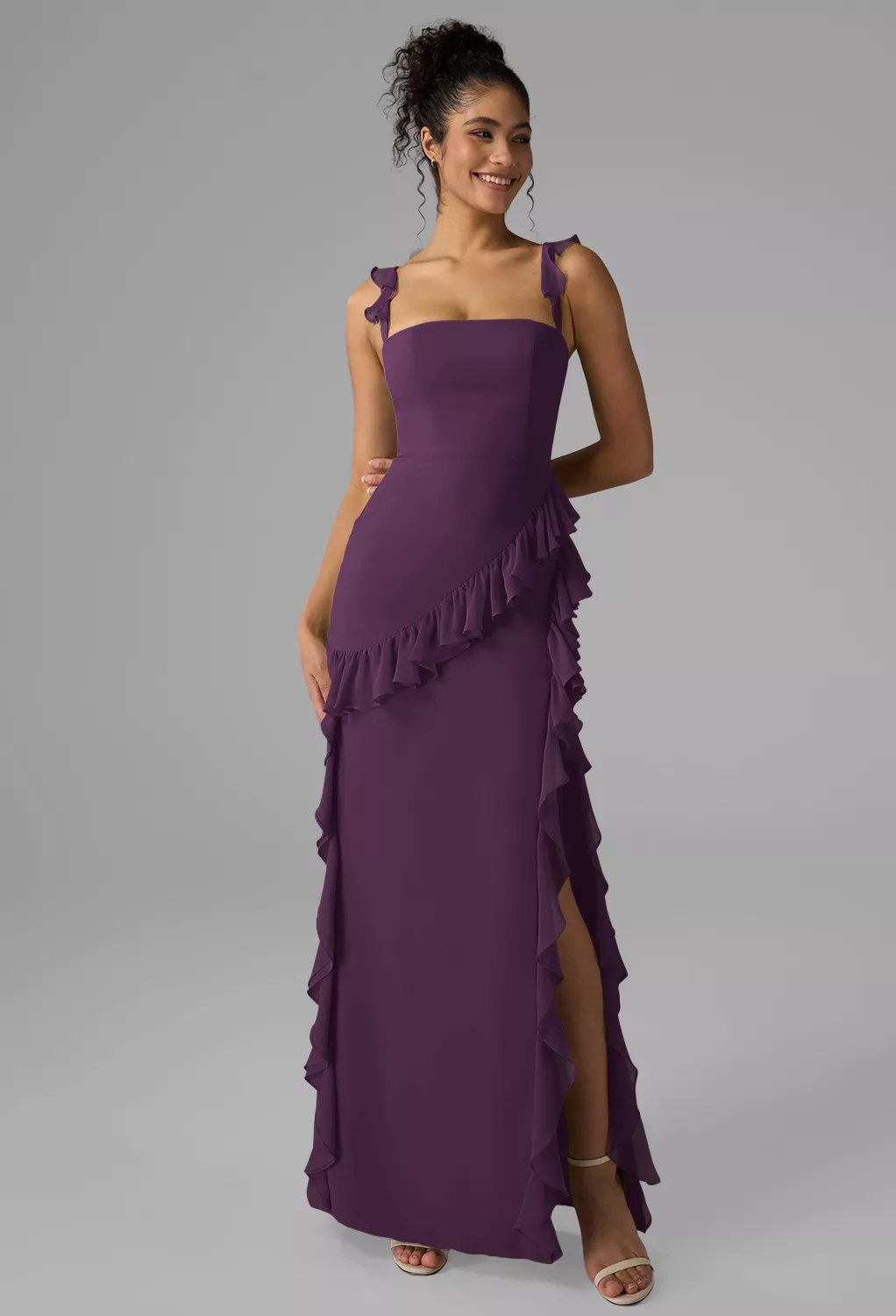 green emerald velvet dress mermaid/trumpet spaghetti straps grape lace beaded long prom dress for –  formalgowns main image 0