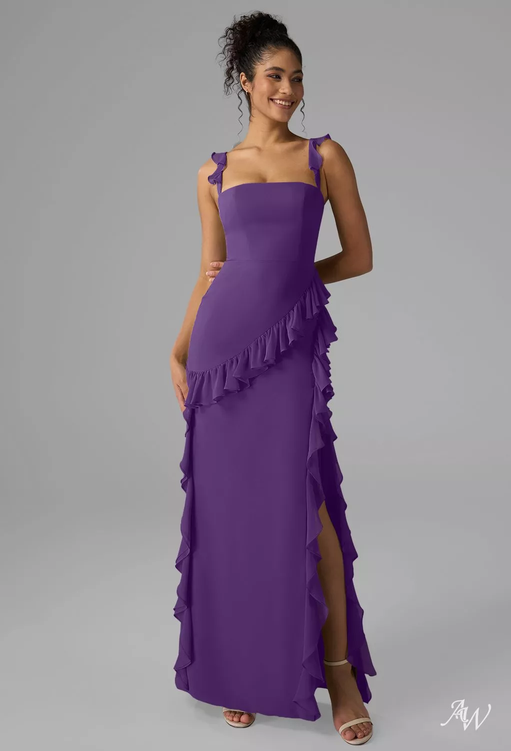 bridesmaid dresses in regency Elaine Sexy Off-the-Shoulder Long Satin Bridesmaid Dresses – Cathnina main image 1