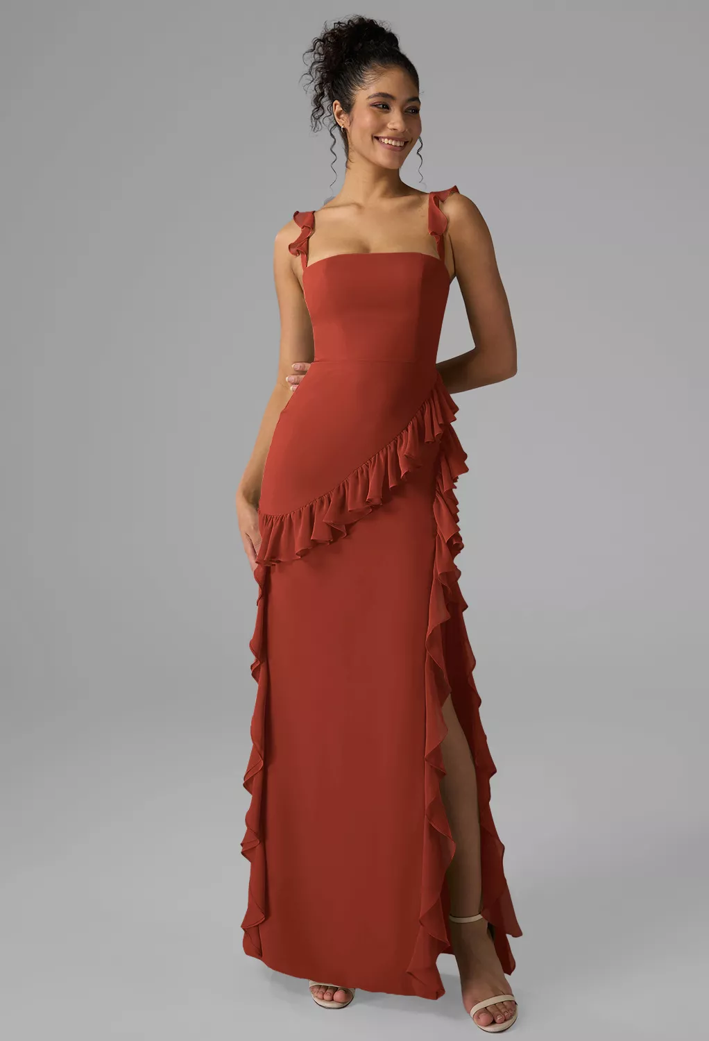 white christmas dresses Schiffer Slip Midi Dress Rust| Beginning Boutique US 14