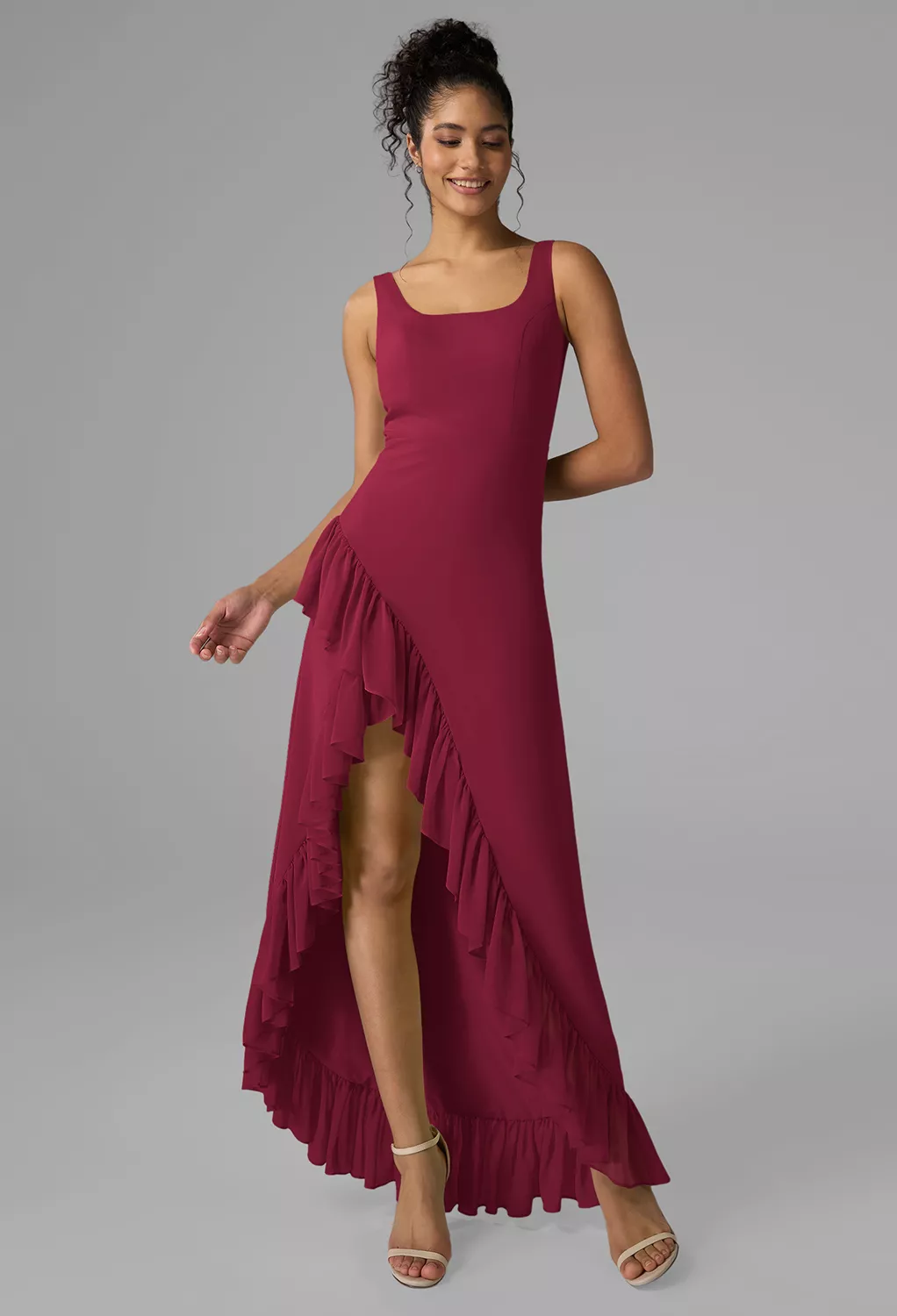 burgundy country dress Laced Intentions Mini Dress - Burgundy, Medium | Hazel and Olive main image 1