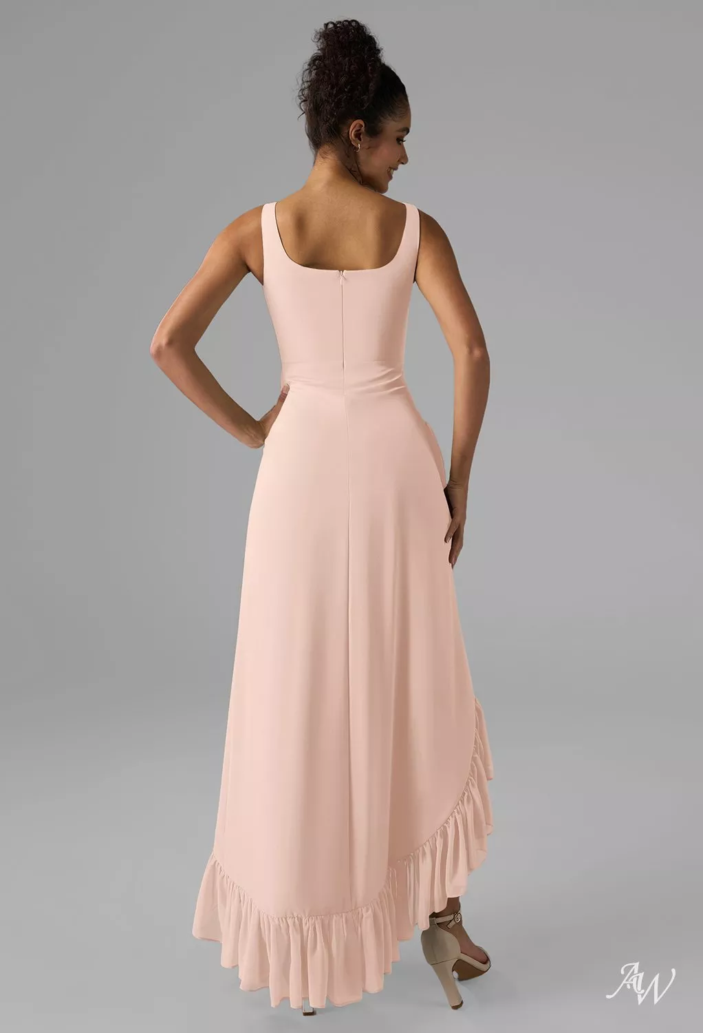 max formal dresses Halter Pink Appliques and Tulle Tiered Formal Dress – Dressesforparty main image 0