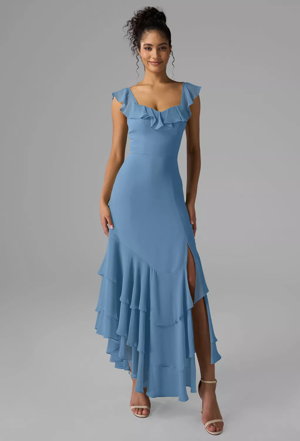 riverside blue bridesmaid dresses Vestido Riverside Blue Bridesmaid Dresses Illusion Cut Sleeveless Dark Blue  Bridesmaid Dresses Satin Skirt