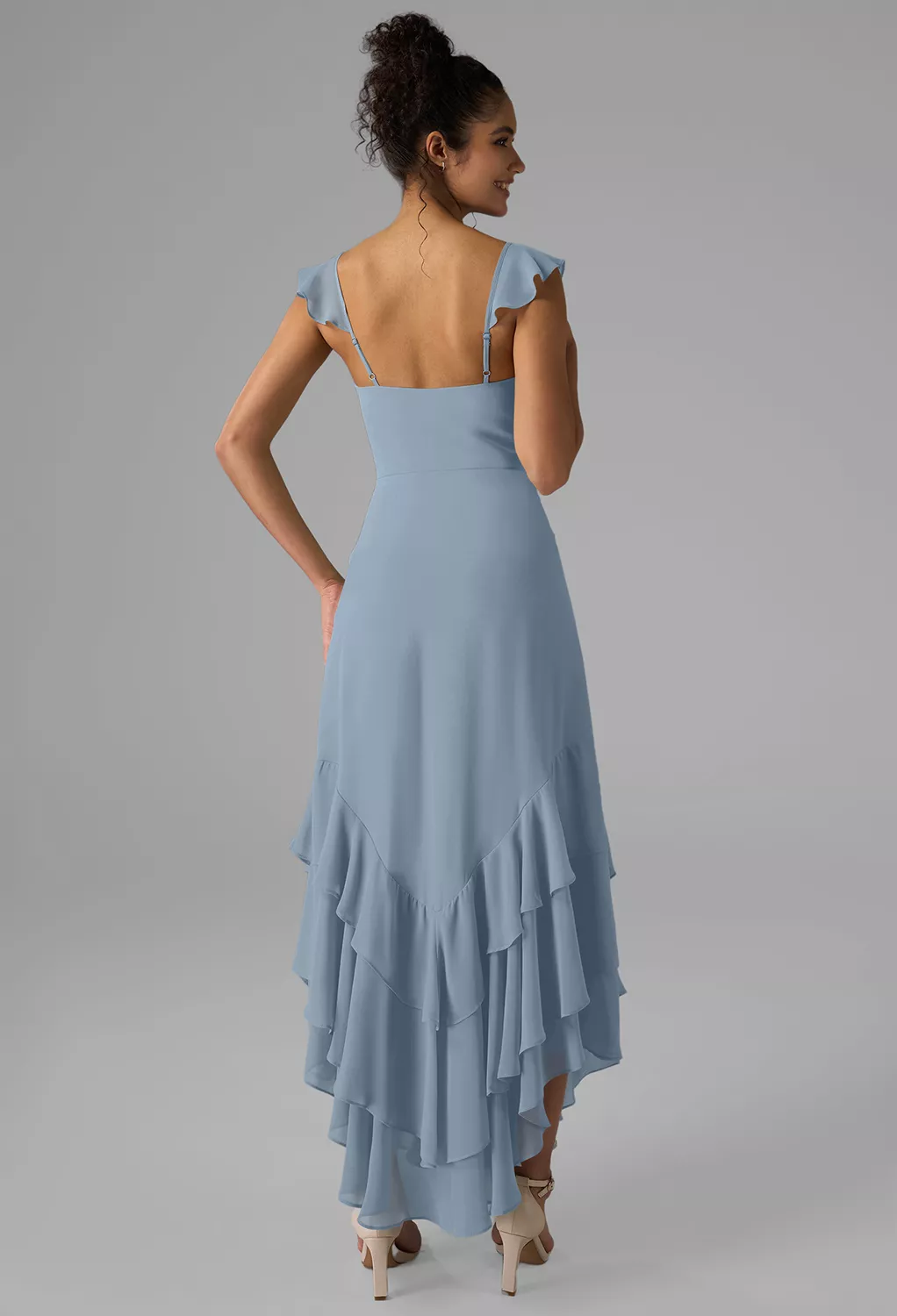 Light Dusty Blue Short Bridesmaid Dresses | AW.Bridal