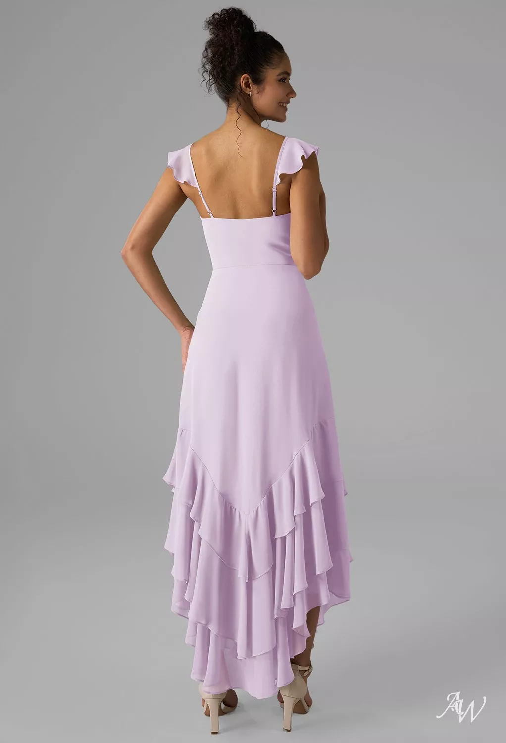 lilac bridesmaid dresses under 100 Lavender Sweetheart Neck A-line Chiffon Country Style Maxi Bridesmaid  Dresses