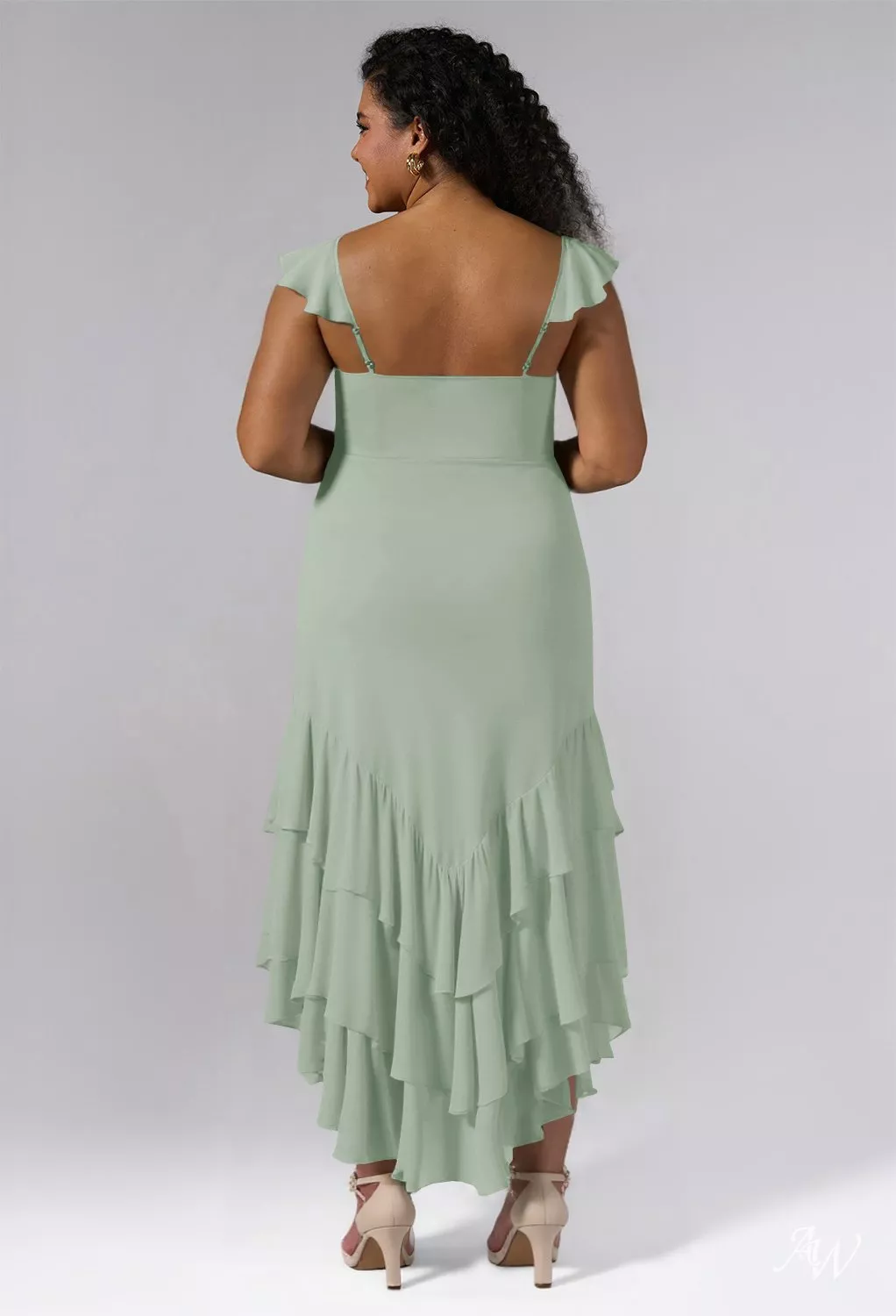 green emerald velvet dress Sage Green V-Neck Ruffle Maxi Dress with Balloon Sleeves – Modsele