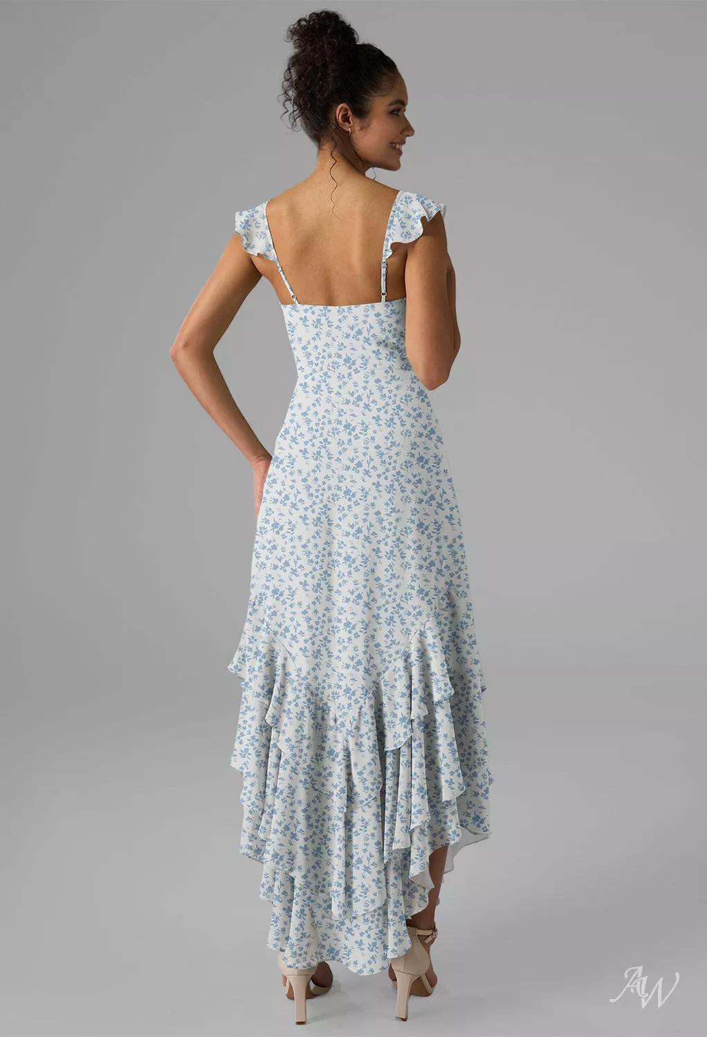 floral sky blue dress Marie Mock Neck Maxi Dress — Sky Blue Floral main image 0