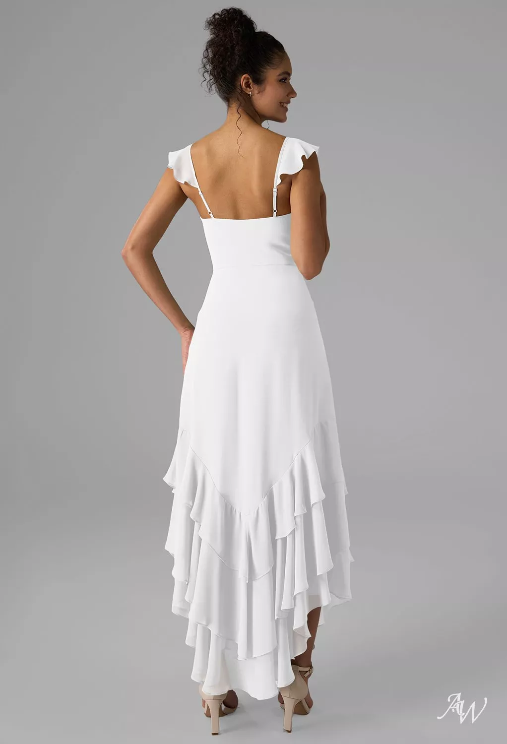 anaya bridesmaid dresses AW.Bridal A-line V-Neck Ankle Length Sleeveless Spaghetti Straps Ruffles Split Wedding Guest Dress White Plus Size 18 Размер:36 Evening formal collection ZARA FEW ITEMS LEFT Womens dresses Sleeveless Spaghetti Straps