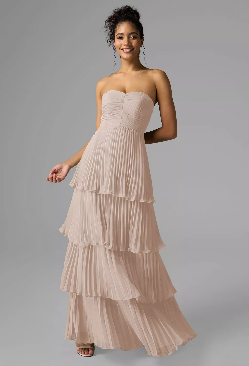 bridesmaid dresses biscotti Joanne Beaded Chiffon Dress