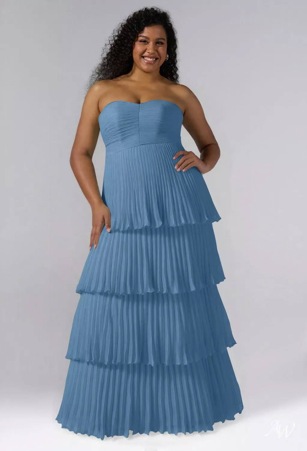 AW Bryn Dress, Pistachio Green Penoy Chiffon Crystal Satin Satin
