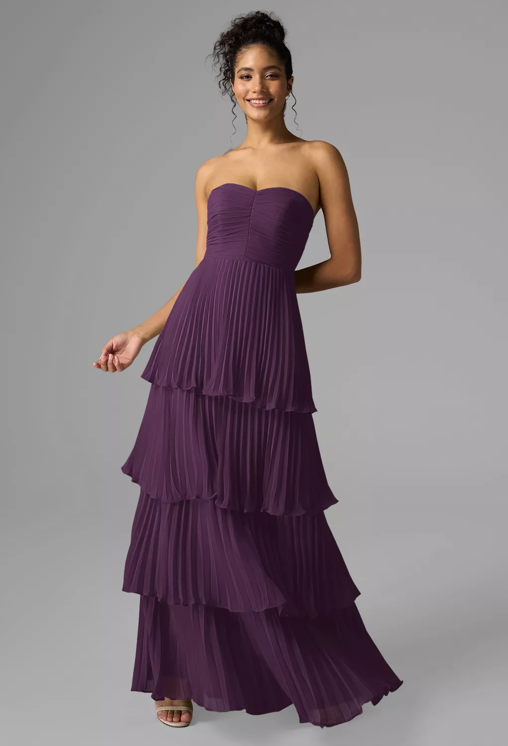open lace back dress TDY Grape Short Infinity Bridesmaid Dress – Thedaintyard main image 0