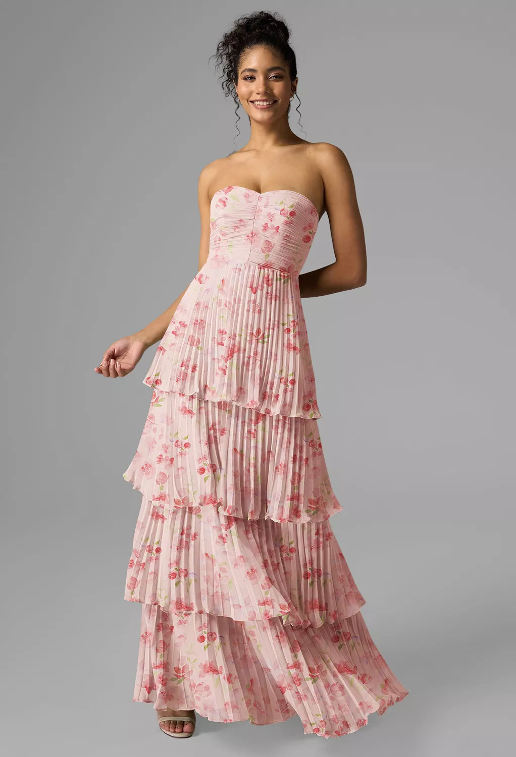 Peach Blossom Breeze, Pink Floral Bridesmaid Dresses | AW.Bridal