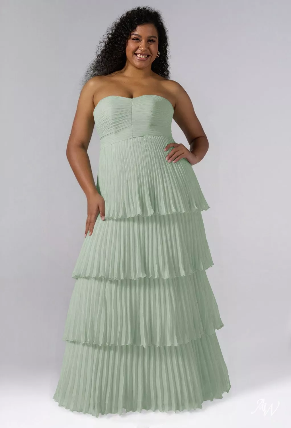 sage green chiffon dress Caira Chiffon Scarf Maxi Dress / Sage | MESHKI main image 1