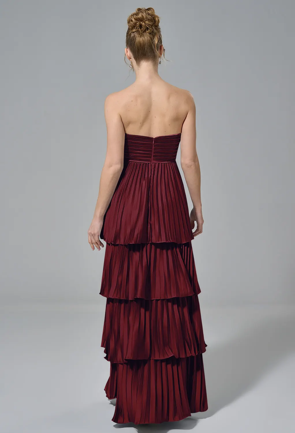 Deep Claret Long Bridesmaid Dresses | AW.Bridal