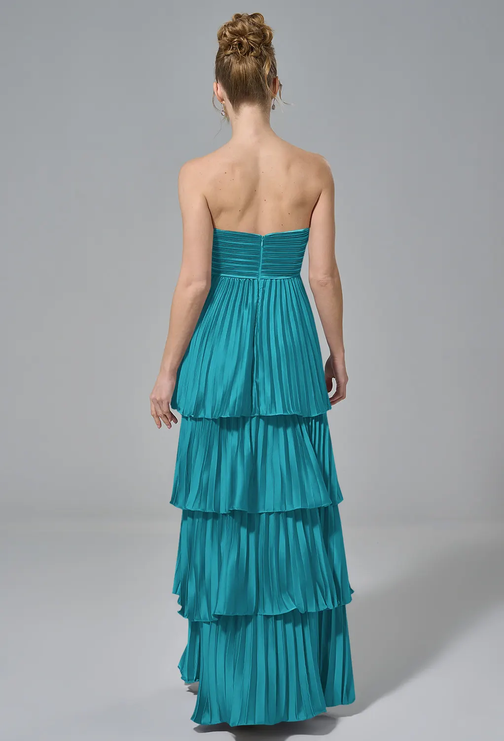 teal dress wedding guest V-Neck Elegant Blue Sheath Wedding Guest Dress main image 0