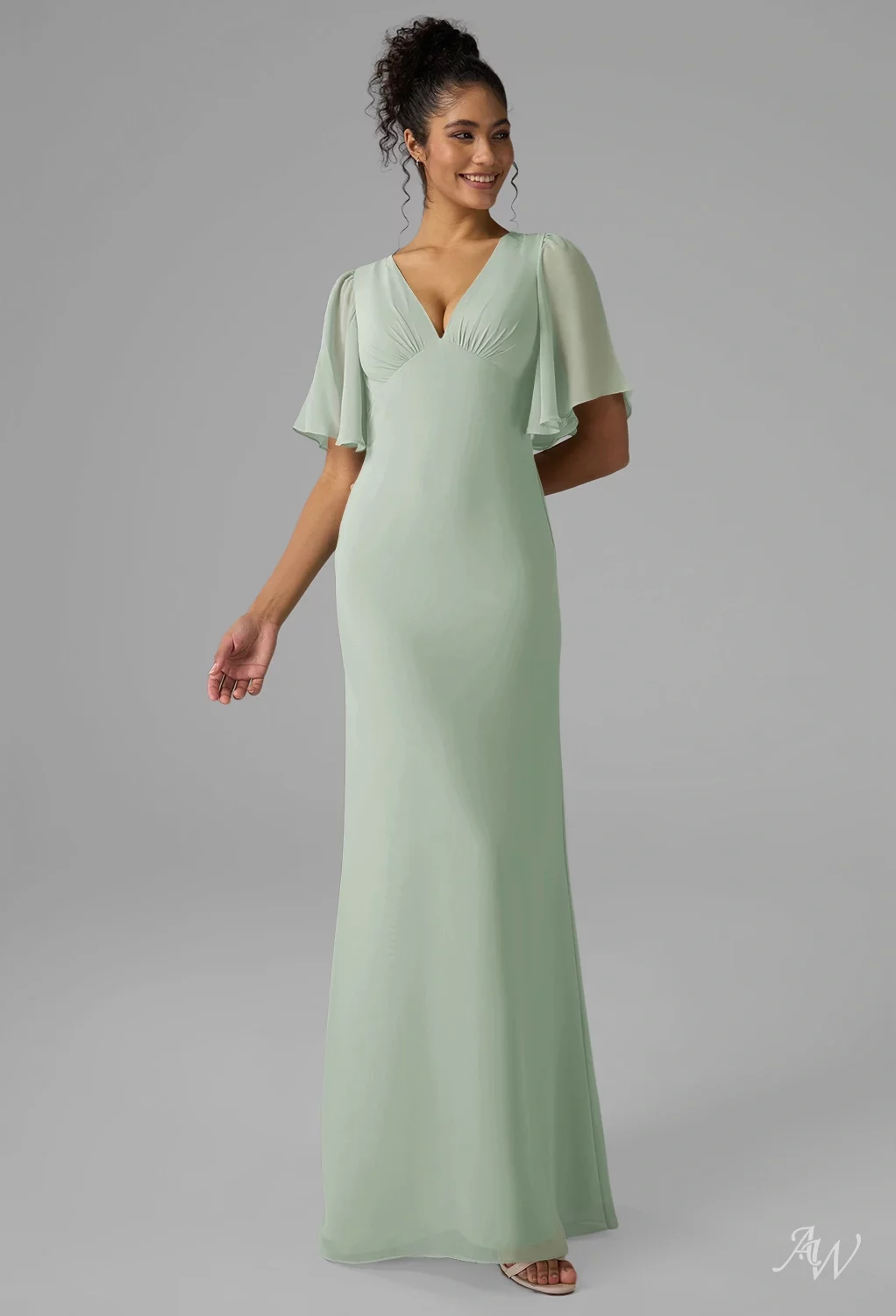 light green silk bridesmaid dress Simple Sheath V Neck Light Green Satin Bridesmaid Dresses