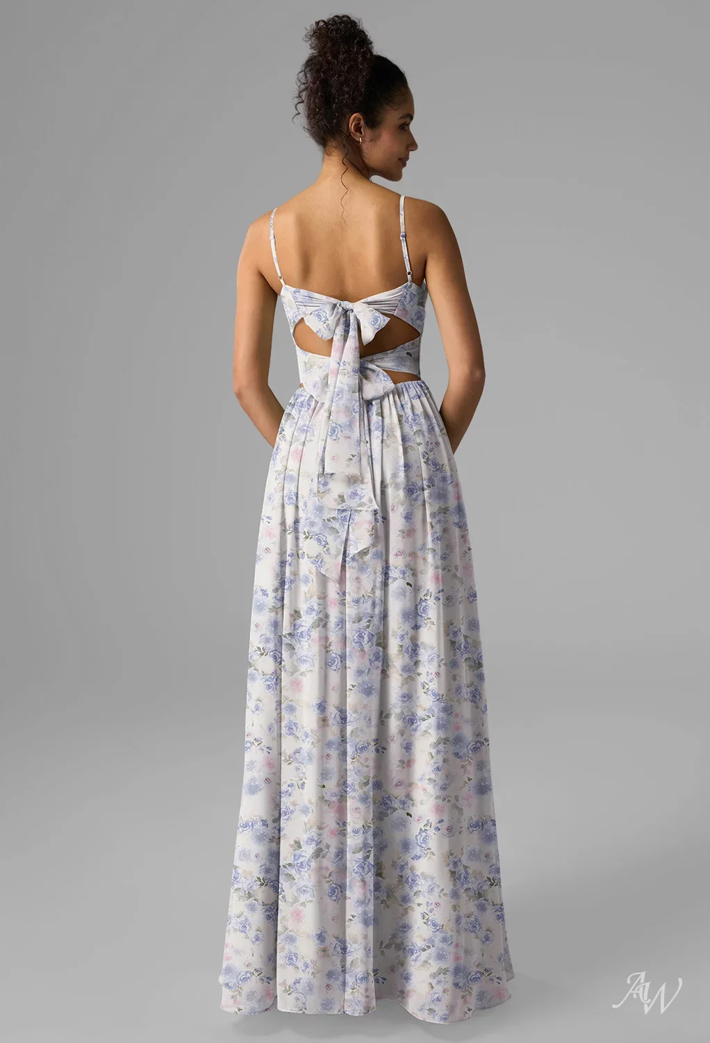 bridesmaid dresses printed Lilac Chiffon V-neck Sleeveless Elegant Long Bridesmaid Dresses, CB022 –  clover sew main image 0