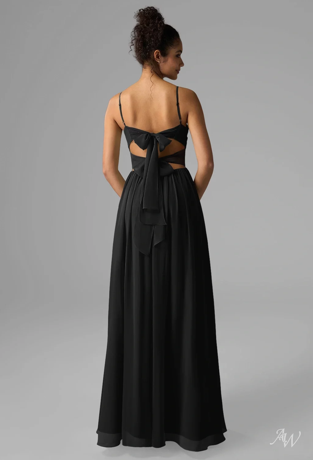 black bridesmaid dress AW.Bridal A-line V-Neck Floor Length Sleeveless Spaghetti Straps Bows Pleat Split Long Dresses Size 16 printed yoke Halterneck Tassel Maxi Dress Color:Slate Blue Cheverny Brocade bridesmaid dresses short simple