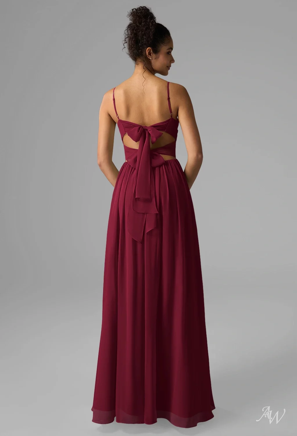 chiffon terracotta bridesmaid dress One Shoulder Slit Chiffon Evening Dress for Weddings & Formal Events main image 0