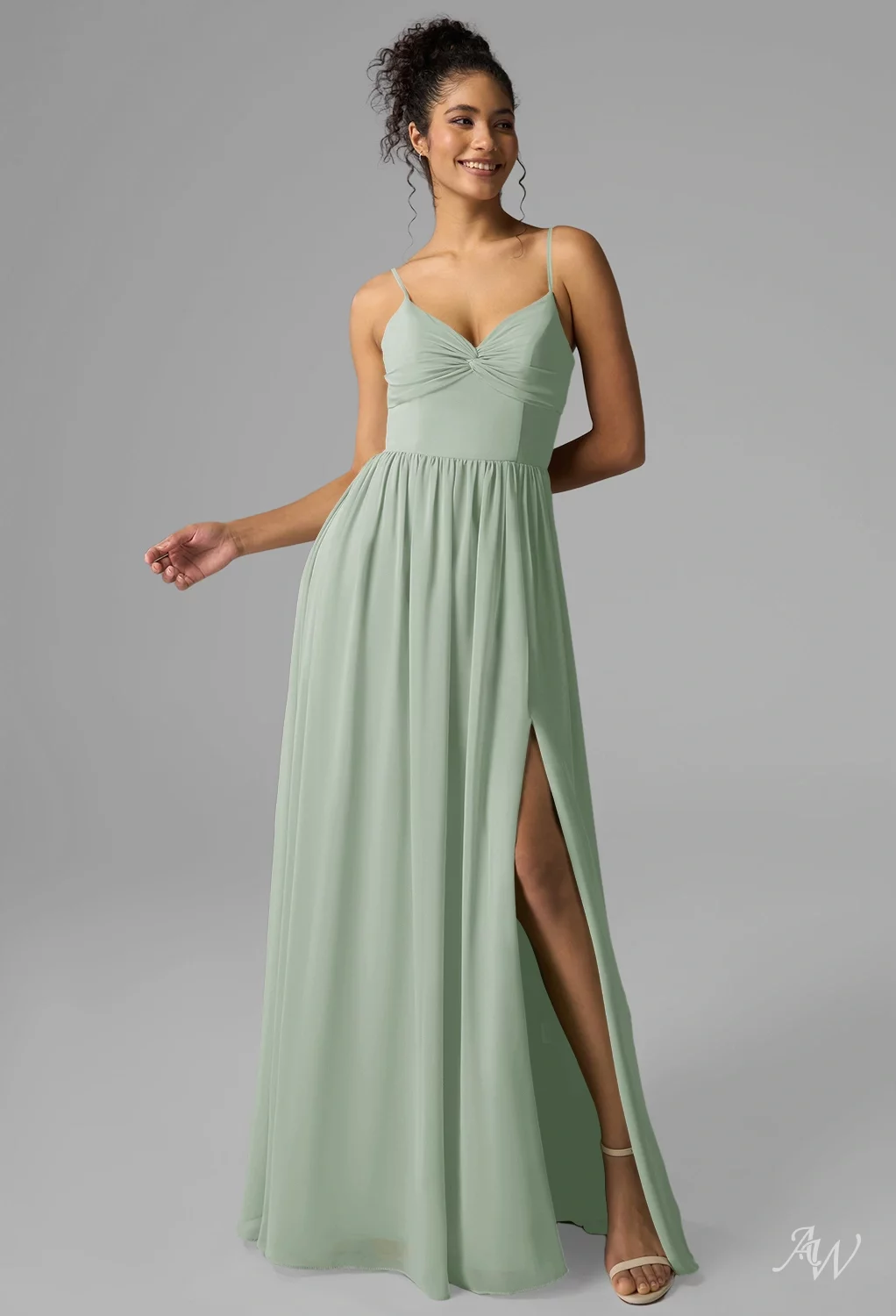 AW Bushra Sage Green Bridesmaid Dresses | AW.Bridal