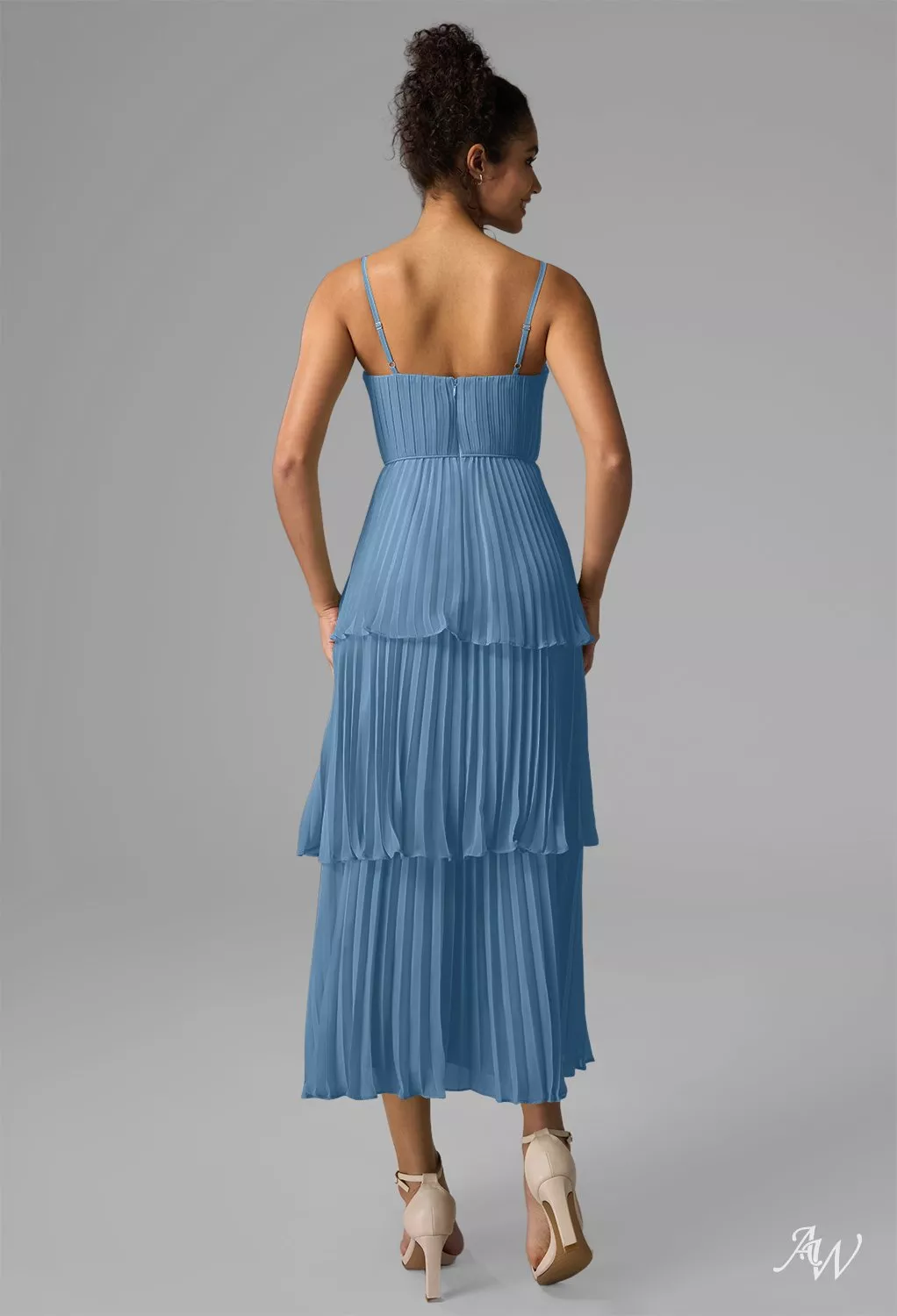 honolulu blue bridesmaid dresses Brittany Platinum Chiffon Bridesmaid Dress