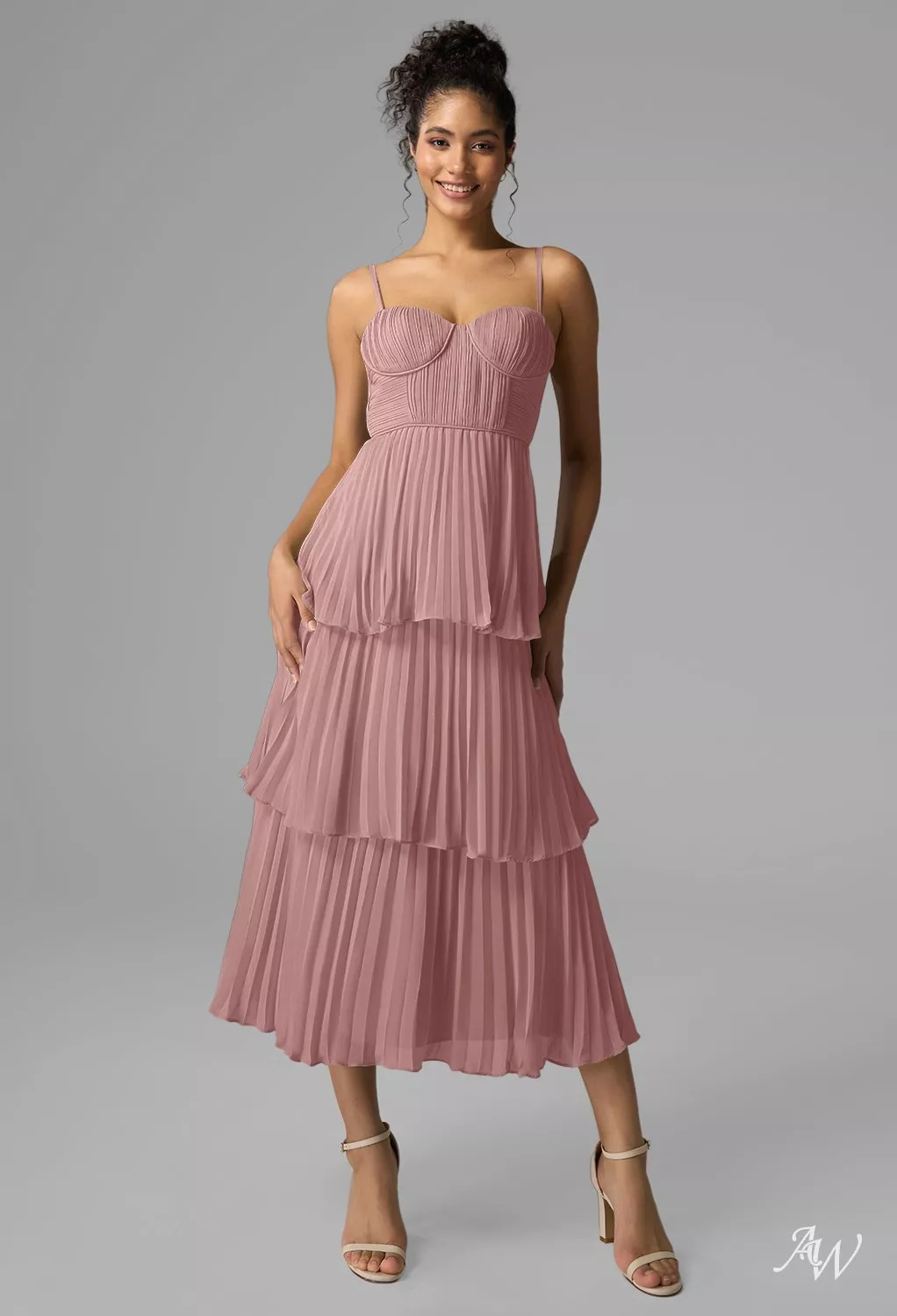 dusty rose cocktail dress Long Pink Formal Dress: Ladivine CD789 Dusty Rose / 6 Package Contents AW.Bridal A-line Sweetheart Neckline Tea