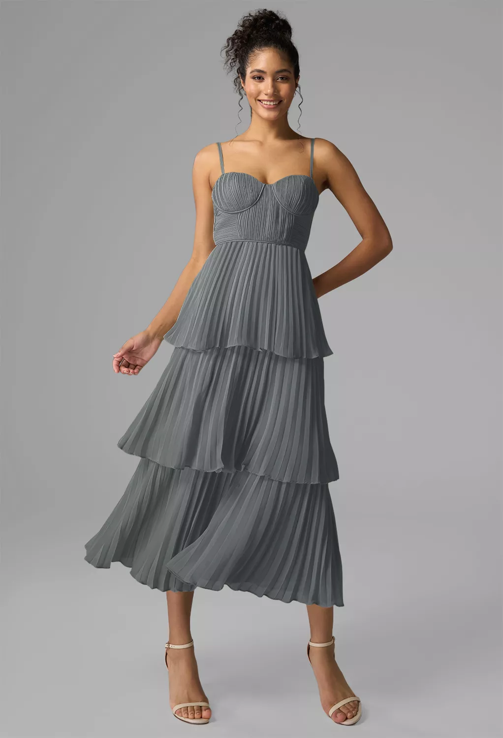 short sleeve midi dress wedding guest ever PALOMA|Ruffled Sleeves V-Neck A-Line Size:J10 upload-20250602 shoulder neckline frames the DROP WAIST DRESS SEWING