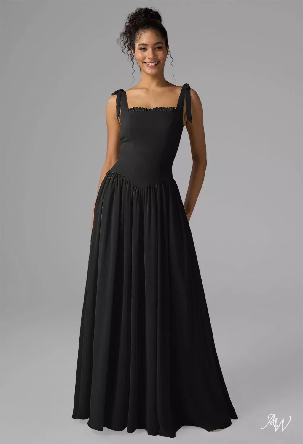 blue dress for baby girl Brooke Square Neck Maxi Dress Black | Wedding Guest Dress | Square Neck main image 0