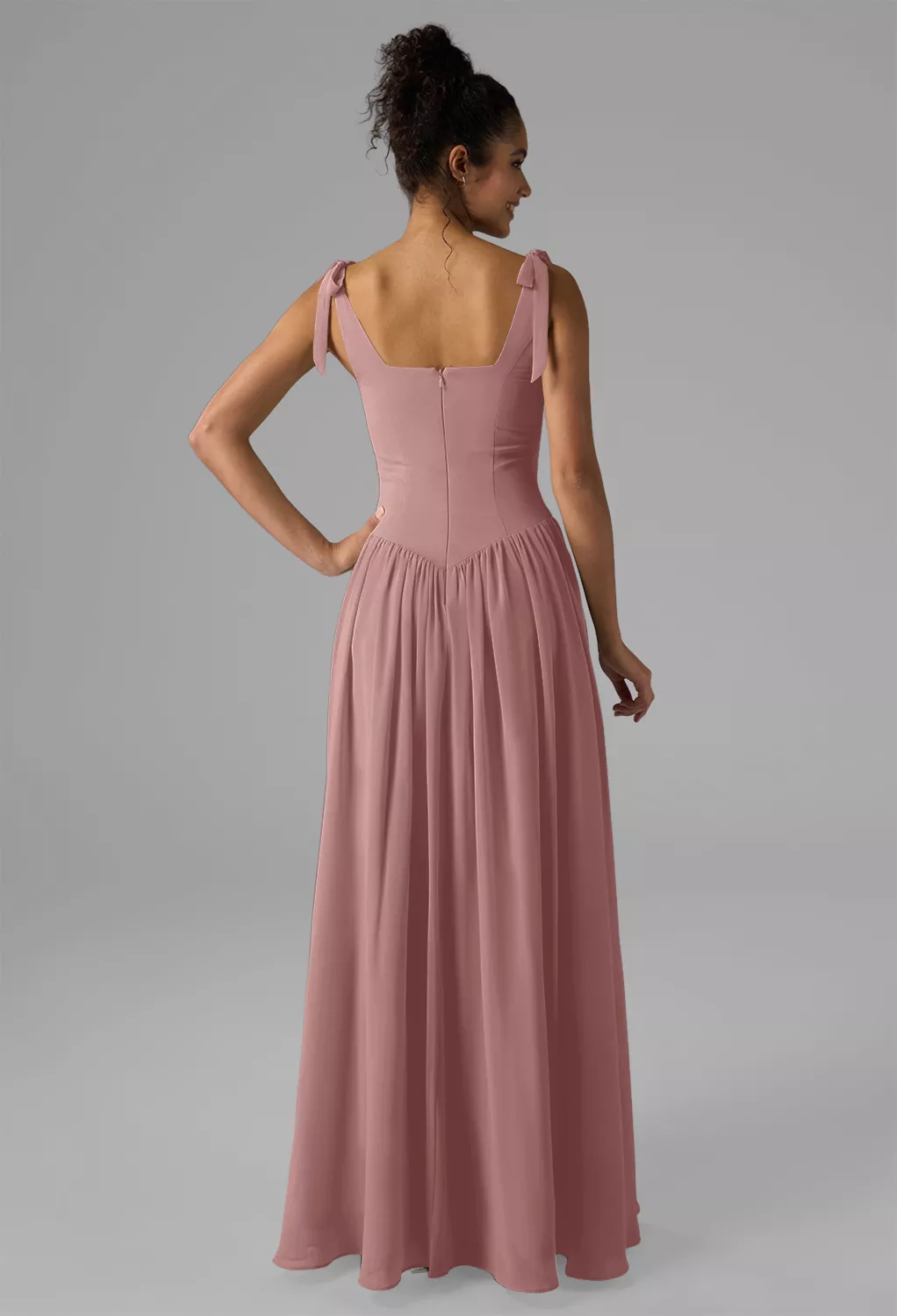 strapless open back dress Dusty Rose main image 1
