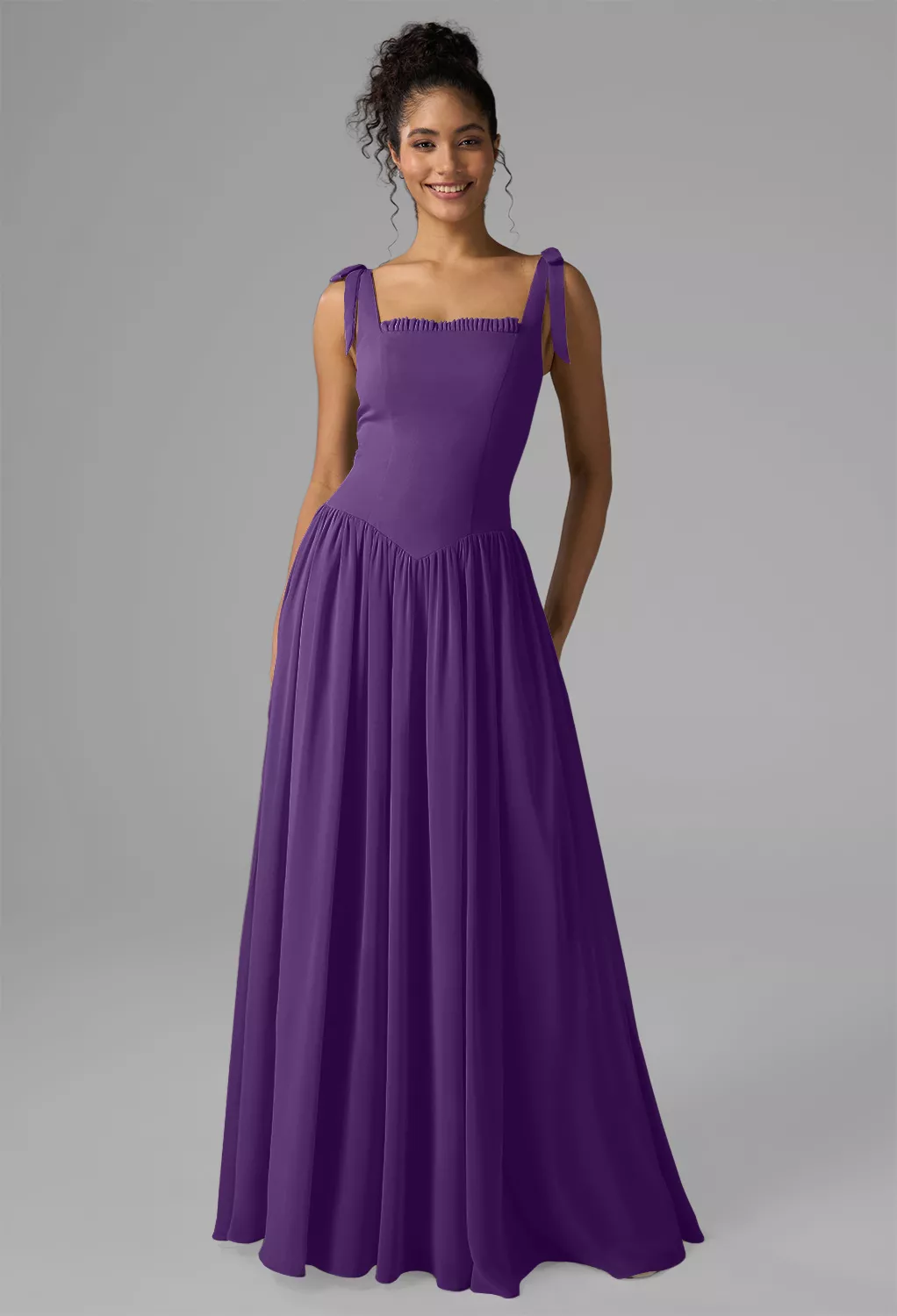 fitted lace wedding dress Off The Shoulder Straps Velvet Bridesmaid Dresses with Pockets main image 1
