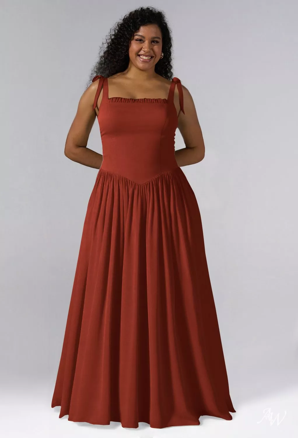AW Kristen Dress, Sage Green Chiffon Floor Length Square Neckline ...
