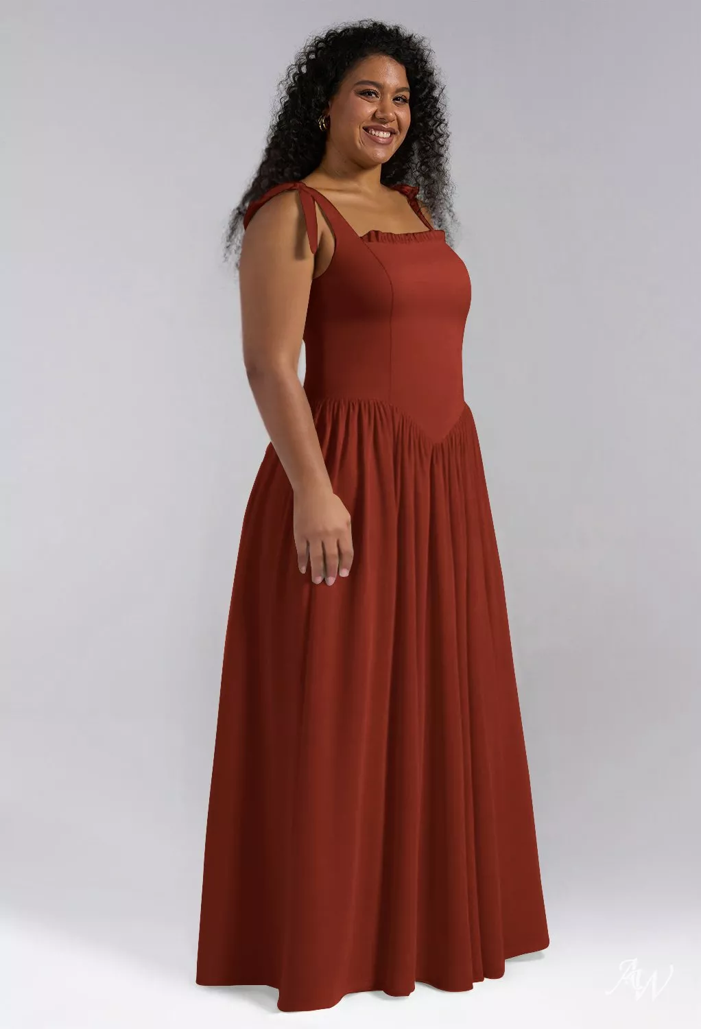 AW Kristen Dress, Sage Green Chiffon Floor Length Square Neckline ...