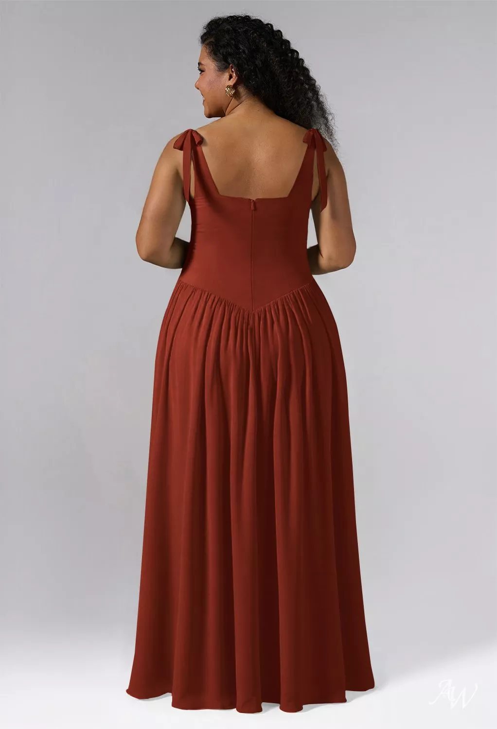 AW Kristen Dress, Sage Green Chiffon Floor Length Square Neckline ...