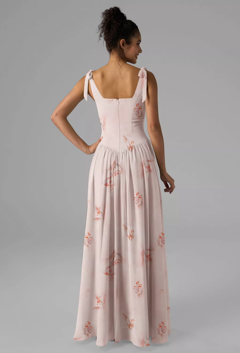 strapless open back dress Rosy Days Sleeveless Floral Maxi Dress (Light Pink) · NanaMacs main image 1
