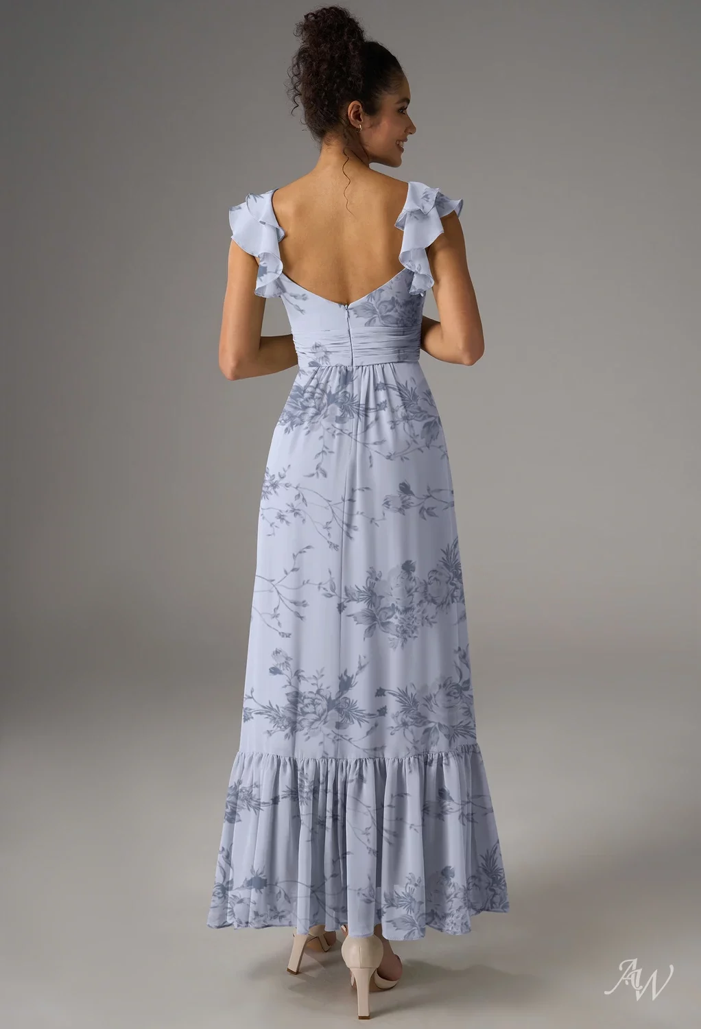 AW Rory Dress, Chiffon Ankle Length Sweetheart Neckline Bridesmaid ...