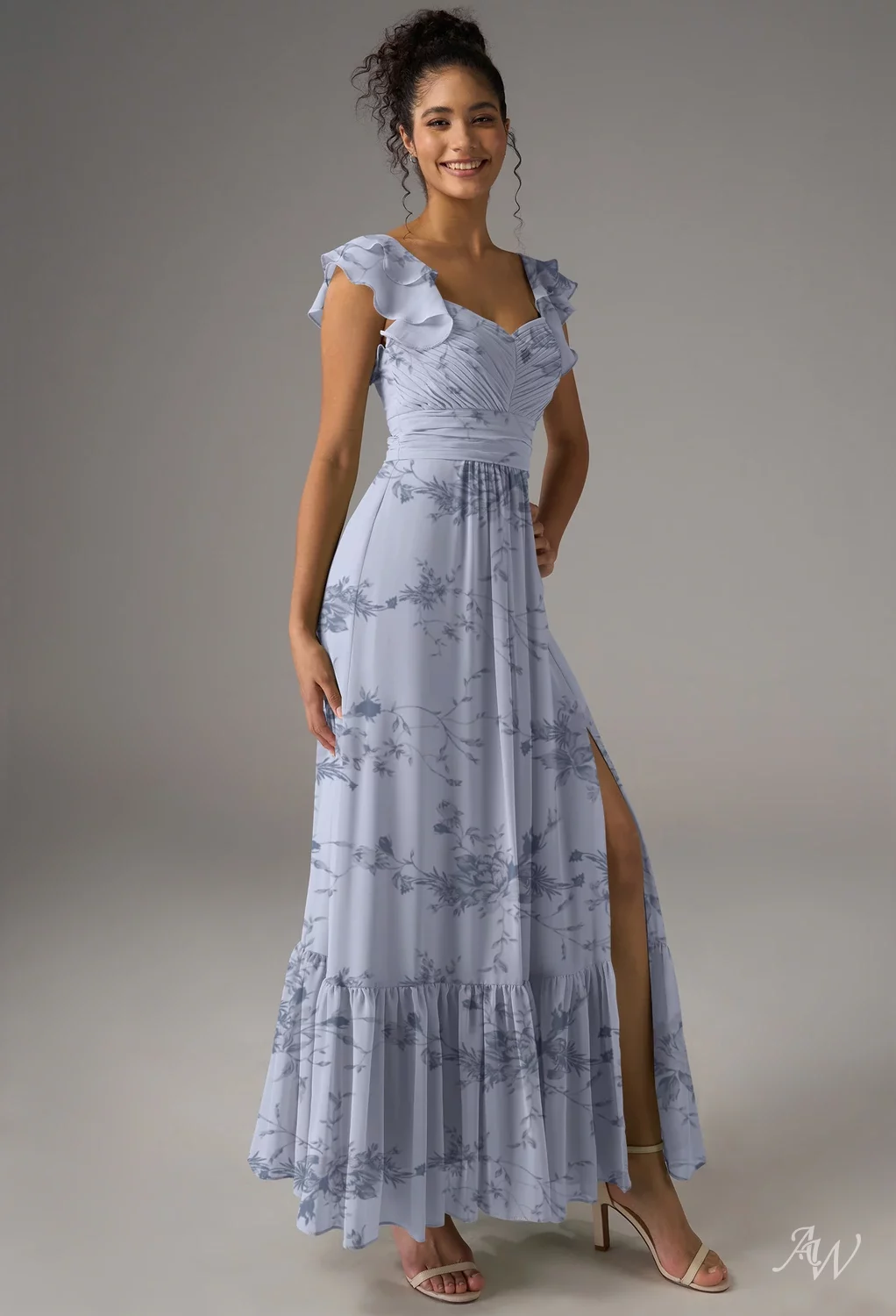AW Rory Dress, Chiffon Ankle Length Sweetheart Neckline Bridesmaid ...