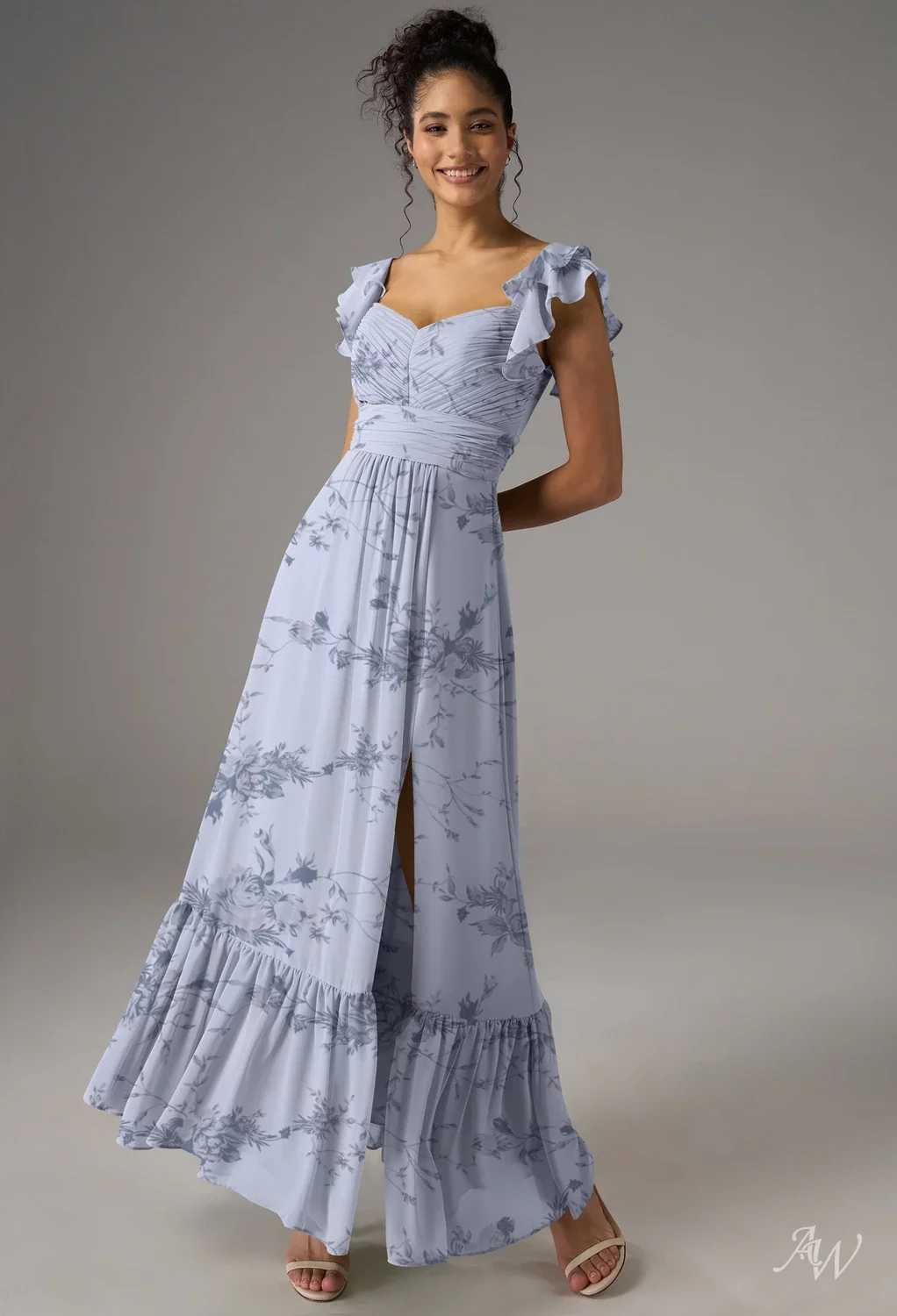AW Rory Dress, Chiffon Ankle Length Sweetheart Neckline Bridesmaid ...