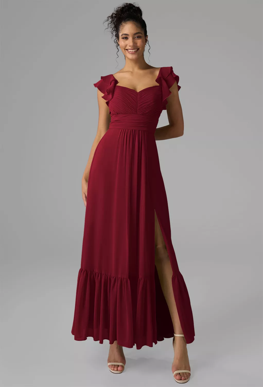 red wedding guest dress fall Red Velvet Dress - Bridesmaid Dress main image 1
