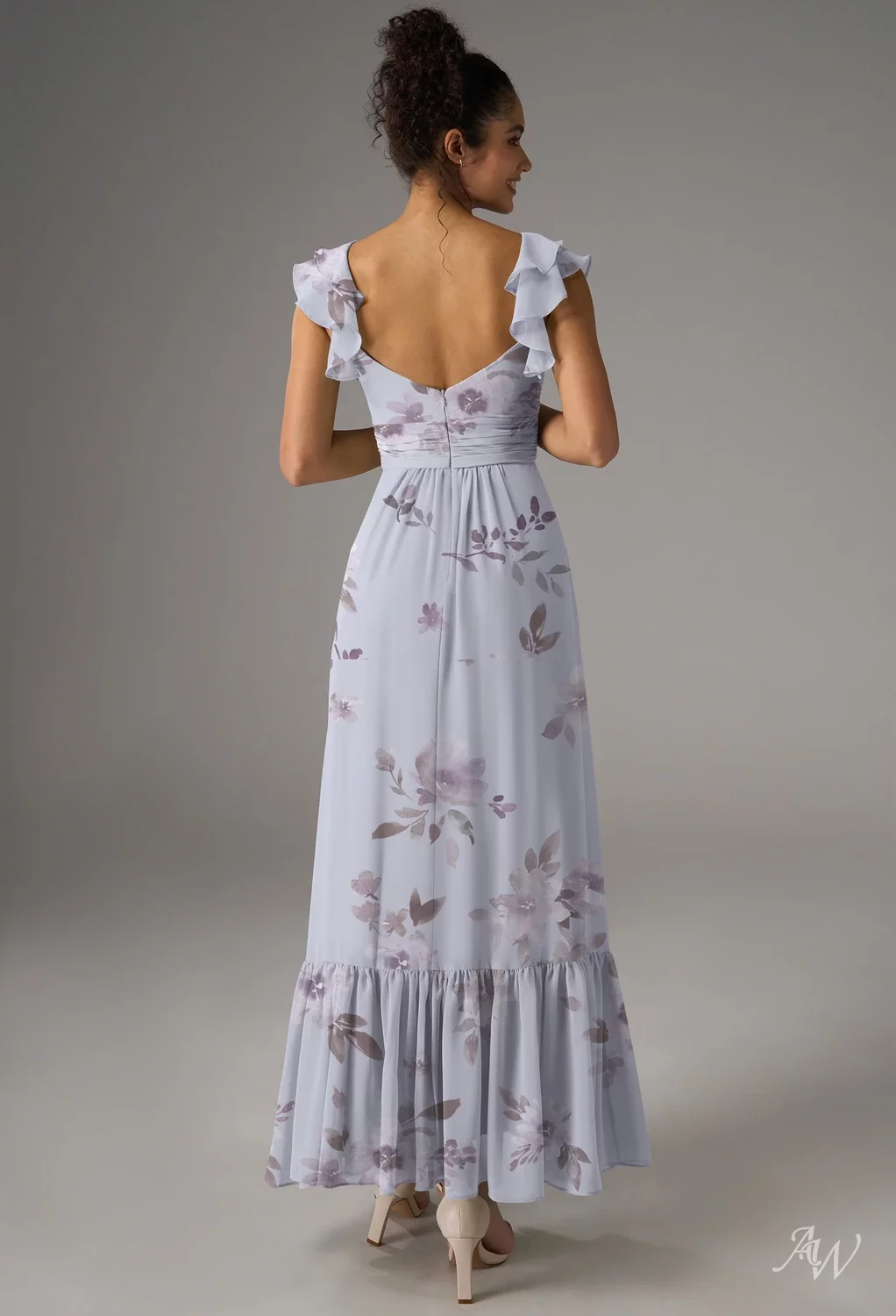 mist bridesmaid dress Mist Blue Bridesmaid Dress A-Line Short Sleeves V Neck Sequined Empire Waist Long Chiffon Bridesmaid Dresses