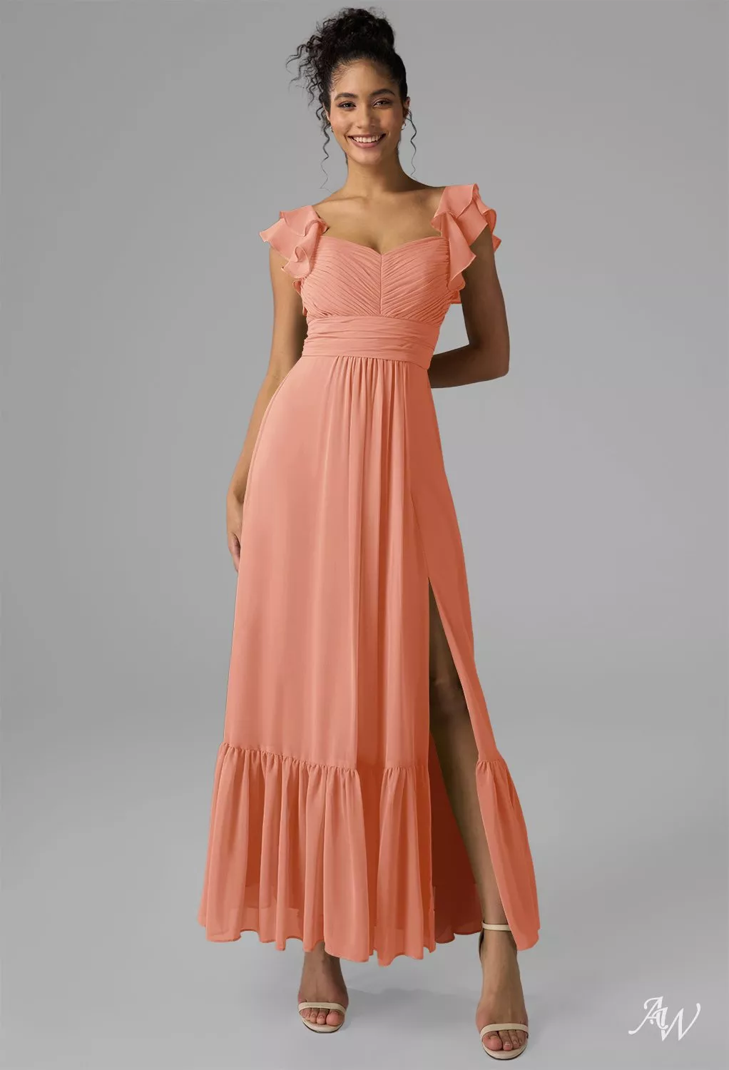 AW Rory Peach Pink Bridesmaid Dresses | AW.Bridal