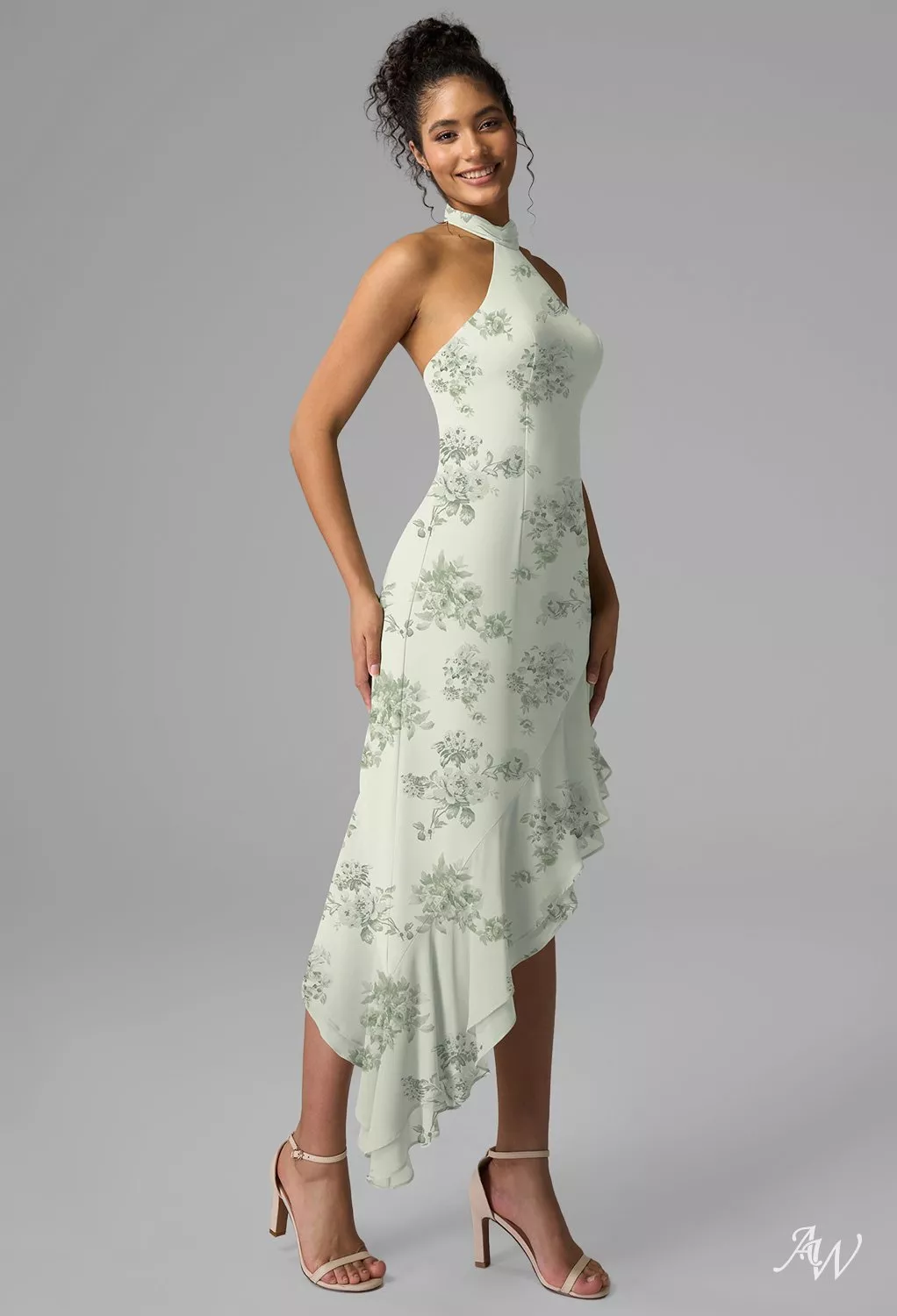 pistachio green maxi dress Eleni Halter Maxi Dress main image 1