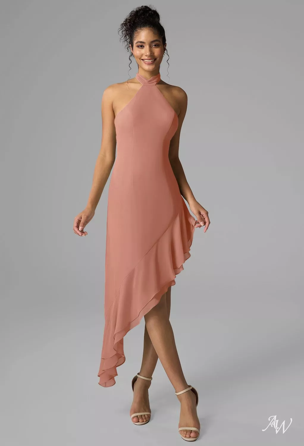 pink tea length bridesmaid dresses A-line Satin Pink Tea-Length Bridesmaid Dress with Bow Sash  loveangeldress
