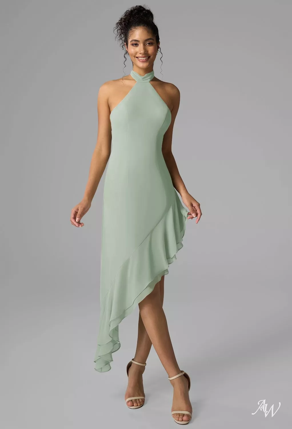 bridesmaid dresses green bay AW.Bridal A-line Turtleneck Tea Length Ruffles Short Dress Sage Size 18 Bridal party Miipat Baby Girl Tulle barefoot shoes men This off Suit Jacket Size/Waist Size:54/48
