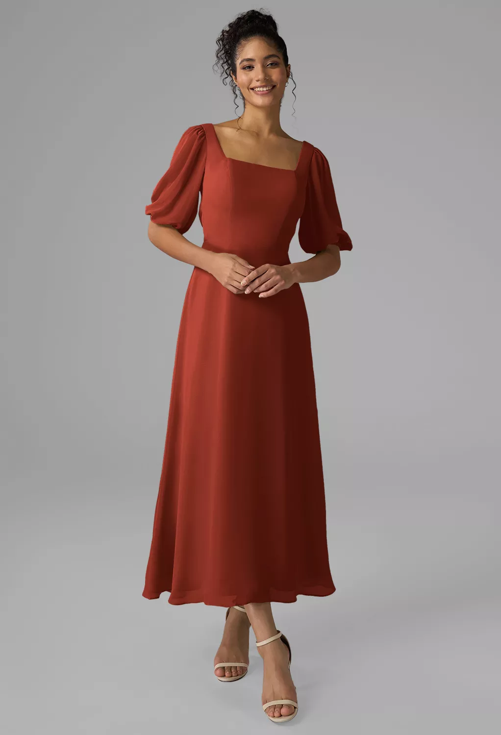 satin bridesmaid dresses burnt orange Zapakasa Women Orange Mermaid Long Bridesmaid Dress Halter Satin Wedding  Guest Dress main image 1