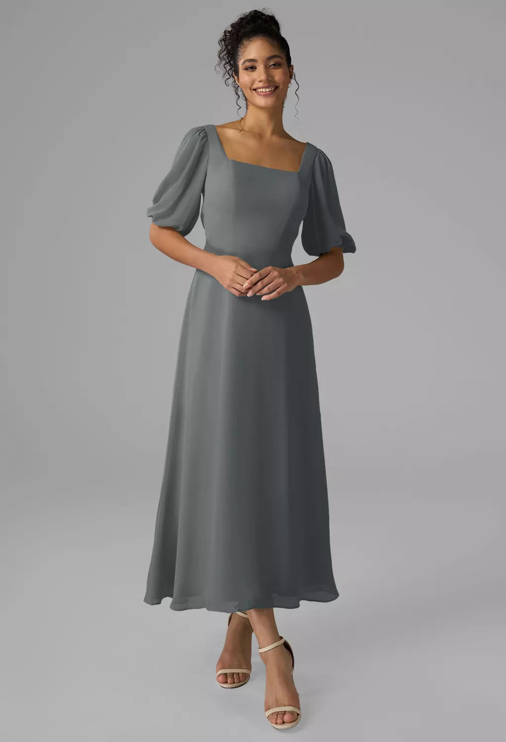 Steel Gray Wedding Guest Dresses | AW.Bridal