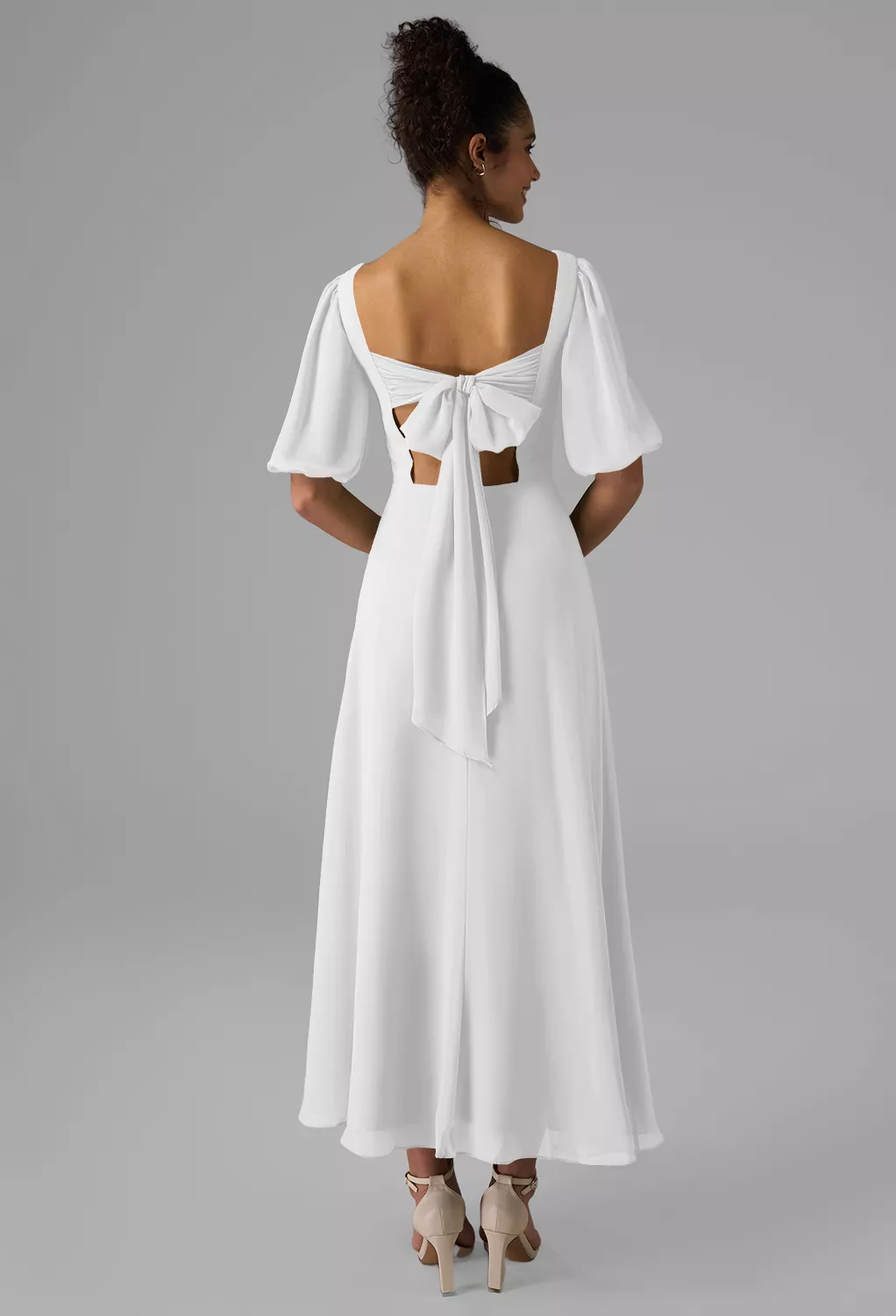 bridesmaid dresses alterations Chiffon A-line V-neck Short Sleeves Wedding Dresses SW577